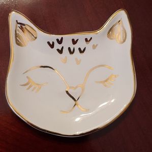 Cute West Elm Decorative Dish with Cat Design